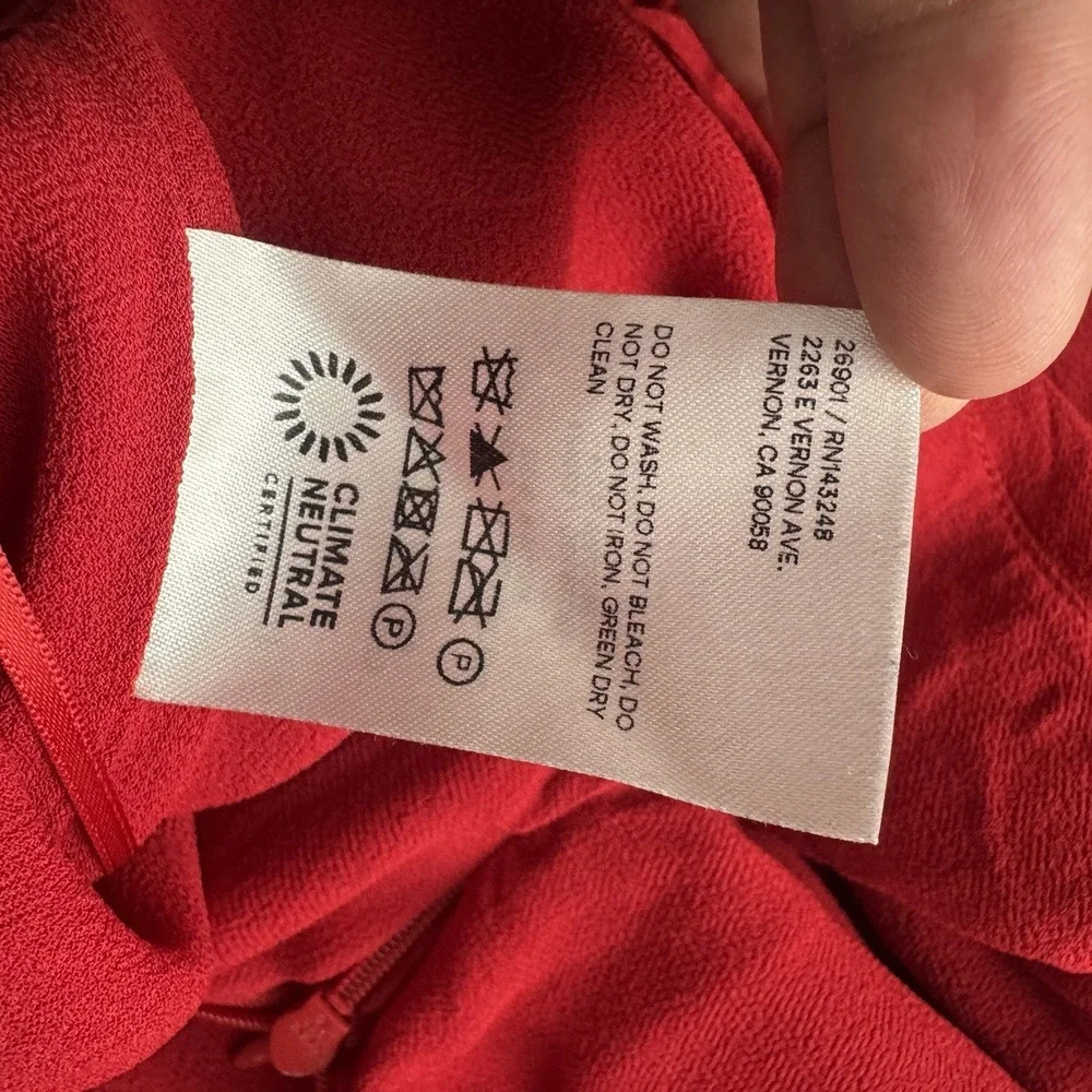 Reformations Dress Red Women 10 Butterfly Cherry Milkmaid Babydoll Maxi Romantic